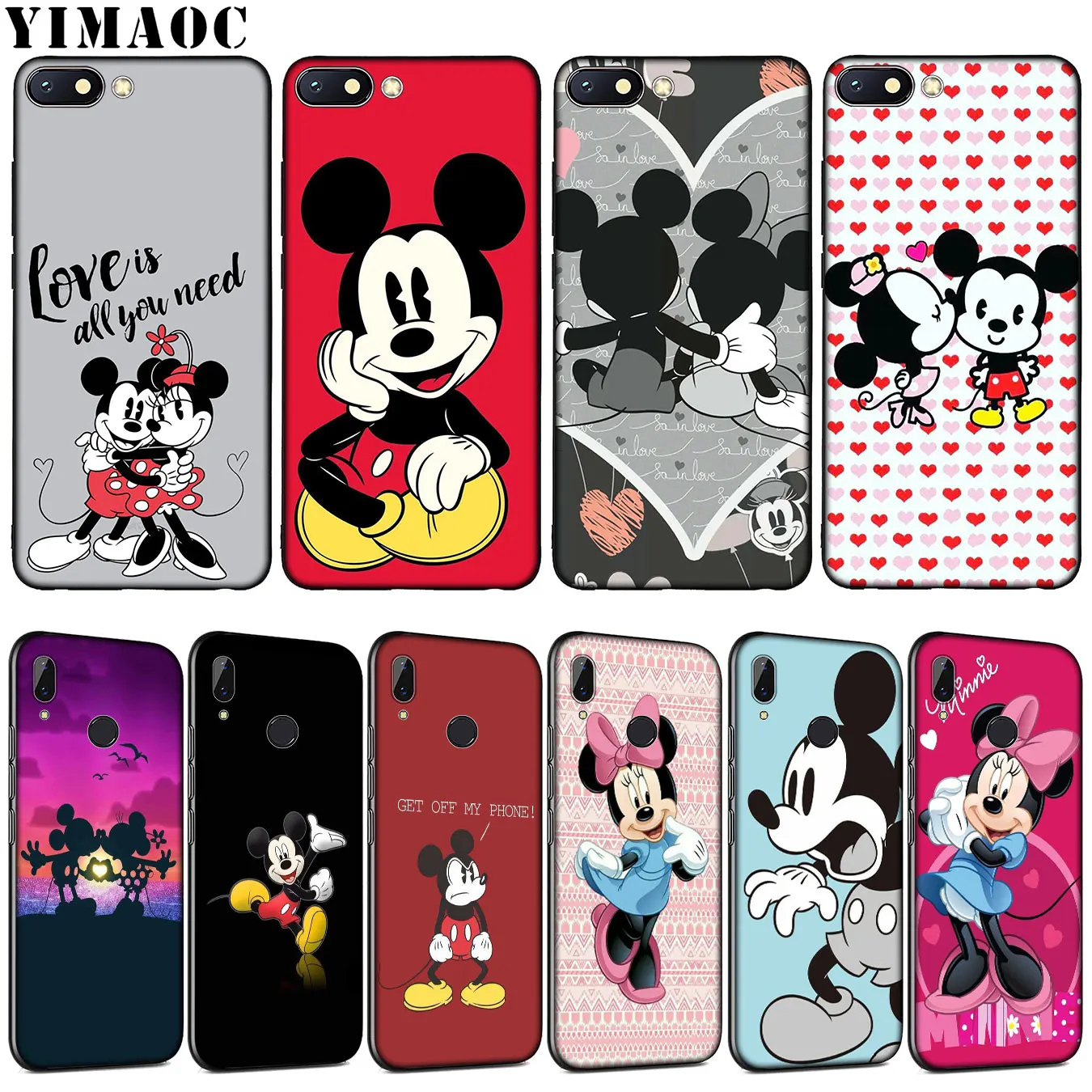 

YIMAOC Cartoon mickey minnie mouse Soft Silicone Phone Case for Xiaomi Redmi K20 GO S2 6A 7A 4A 4X Note 8 7 5 6 Pro Plus Cover