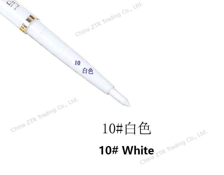 Ротационный карандаш для губ, стойкий карандаш для губ, косметическая подводка для глаз, ручка для скручивания губ, водостойкий красный карандаш для губ, белый, черный, синий, кофейный - Цвет: 10 White