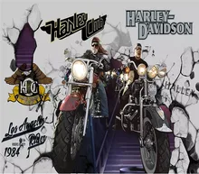 Hand-painted graffiti character locomotive Harley motorcycle professional production mural wholesale wallpaper custom photo wall Hand-painted graffiti character locomotive Harley motorcycle professional production mural wholesale wallpaper custom photo wall