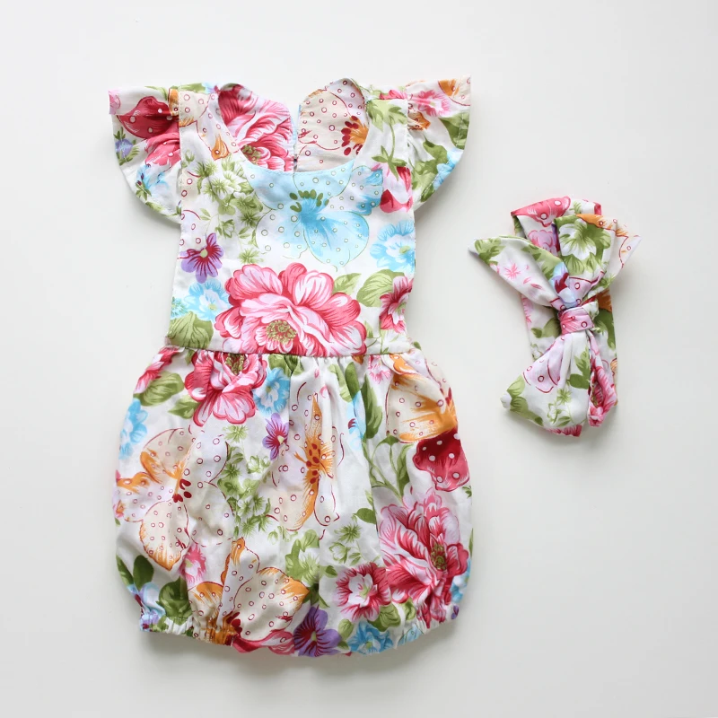 new arrived Baby Rompers Ruffled Flower romper set Girl Baby Costumes