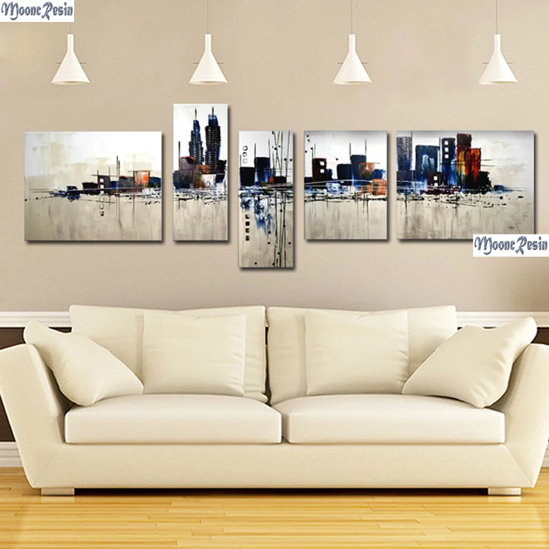 

MOONCRESIN Triptych Diamond Mosaic 5PC A Mirage Pattern Sticker Full Square Diamond Embroidery Diy Painting Diamond Decoration