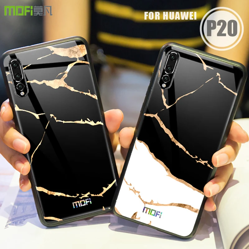 Для huawei P20 Pro чехол MOFI для мраморный закаленное стекло случае полное покрытие