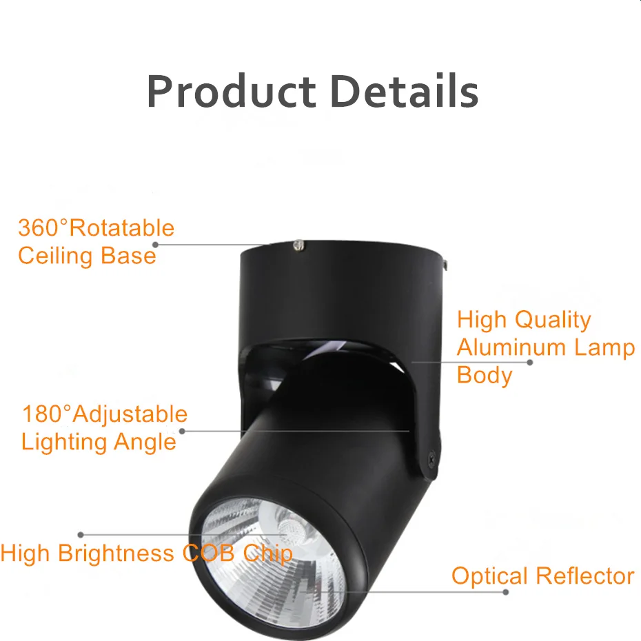 [DBF]Macaron Surface Mounted Downlight Angle Adjust 7W 10W 15W 20W Ceiling Spot Light AC110/220V for Kitchen Living room Decor