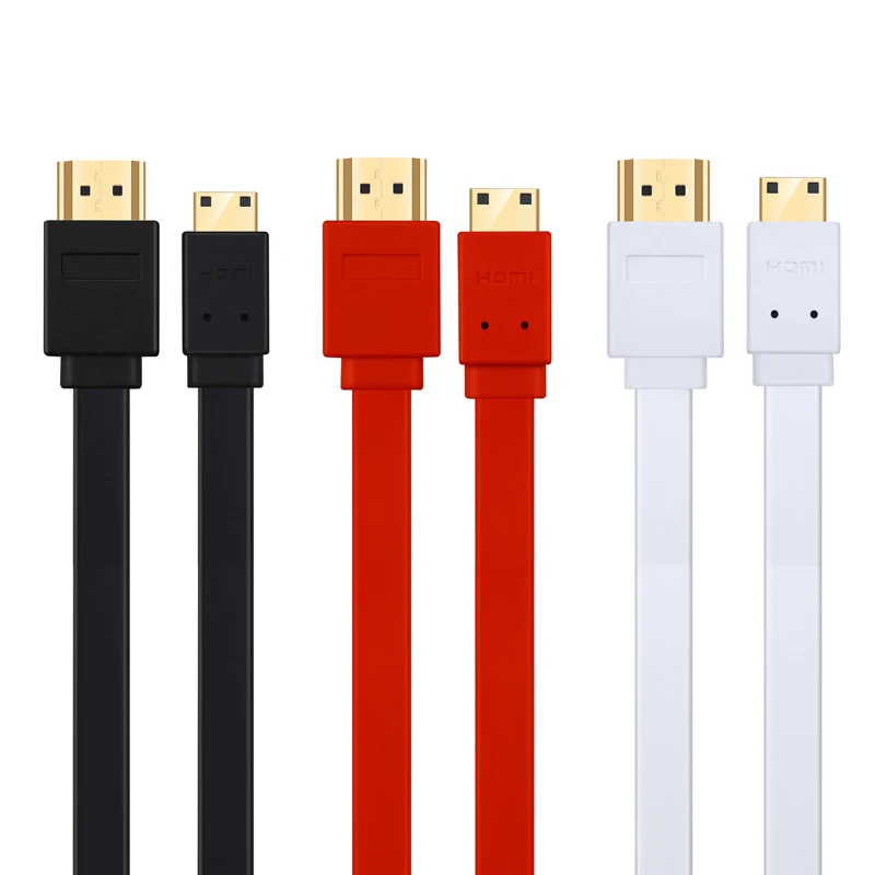 Lungfish плоский мини-hdmi(type C)-HDMI(type A) кабель позолоченный Высокоскоростной мини-hdmi кабель 1,4 Настоящий 3D 1080P и Ethernet A-C