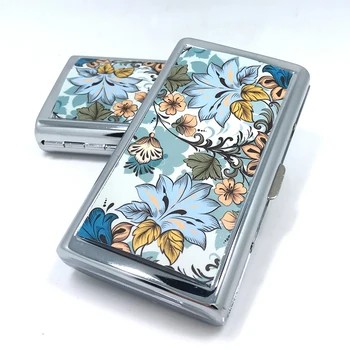 

New Personalized Sticker Pattern Creative Slim Cigarette Case Women Lengthen Metal Fixture Pitillera Chicha Cigarrera Para Dama