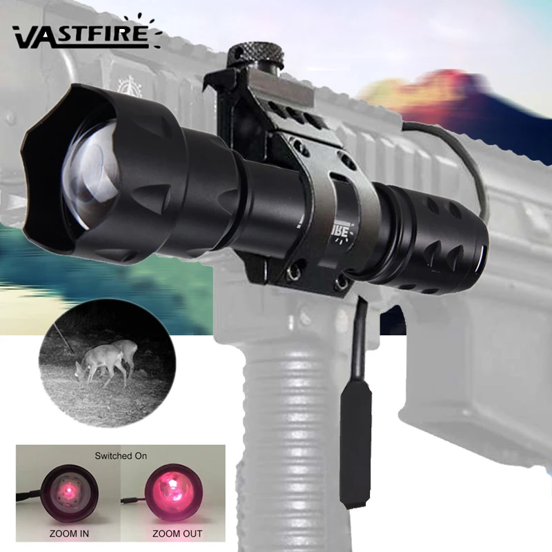 

New upgrade IR Weapon light 400 yards Zoomable Focus 7W 850nm LED Infrared Radiation Lamp Night Vision light Torch