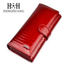 Femmes Portefeuilles En Cuir Véritable Portefeuille Femelle Bourse Sacs À Long Alligator En Cuir Dames Portefeuille Hasp Femmes Portefeuilles Et Sacs À Main HH
