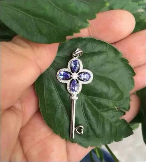

2017 Collier Qi Xuan_Fashion Jewelry_Blue Stone Necklaces_S925 Solid Silver Pendant Blue Stone Necklaces_Factory Directly Sales
