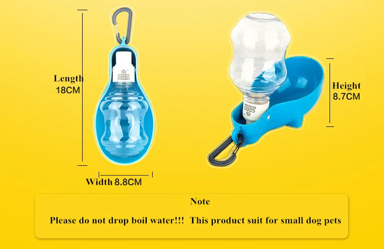 Outdoor Portable Pets Dog Watering Supplies 200ml Capacity Convenient Safe Travel Water Bottle Dog  (10)