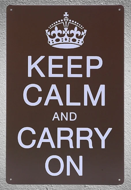 

1 piece Keep calm and carry on Tin Plate Sign wall Room man cave Decoration Art Dropshipping Poster metal