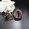 Yunkingdom Vintage Big Water Drop Ring Antique Gold Color Crystal Resin Ethnic Jewelry Rings for Women ► Photo 3/5