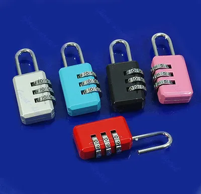 

Mini 3 Digit Resettable Combination Luggage Suitcase Lock Padlock Gray 05B