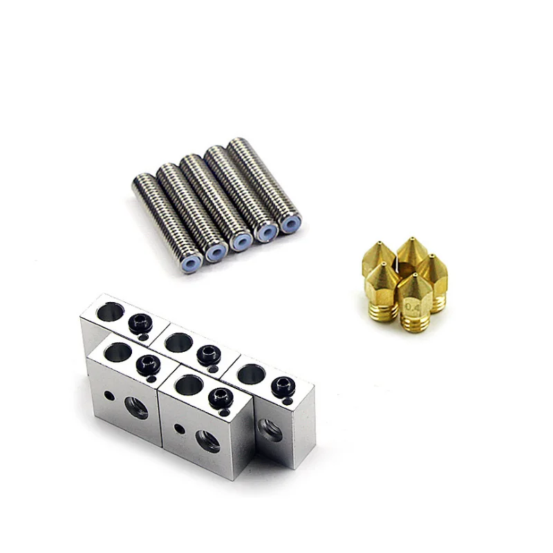 1 комплект 1,75 мм трубка + 0,4 мм Экструдер головки сопел + нагревательные блоки для MK8 Makerbot 3d принтера JFlyer