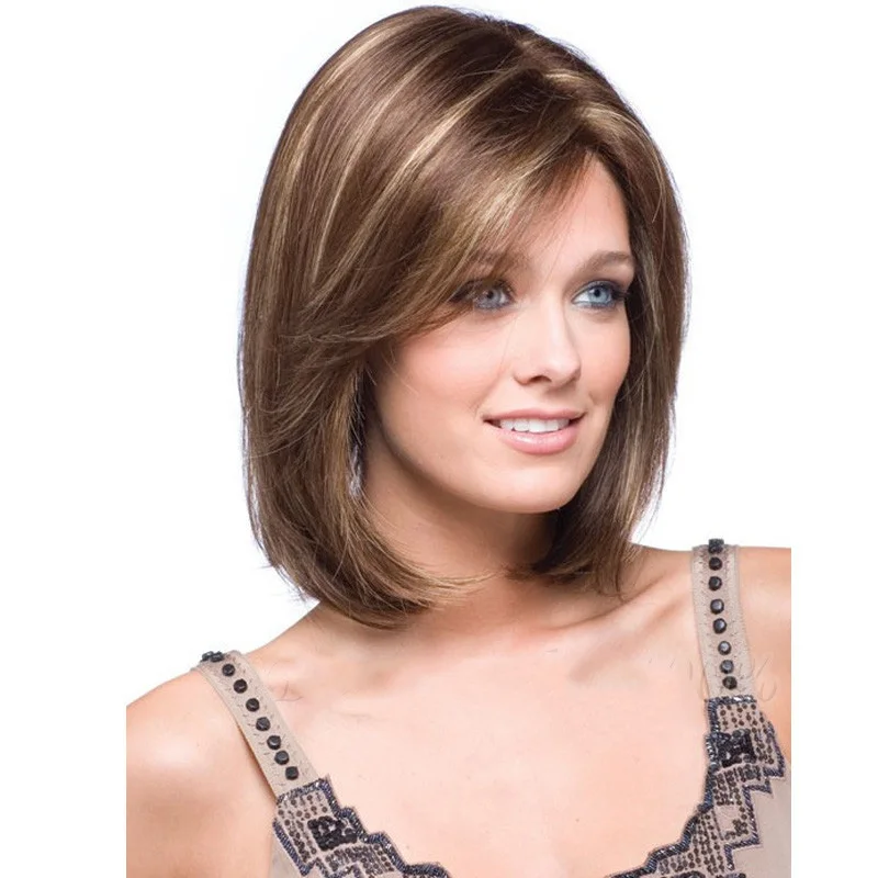 Pelucas de pelo de Bobo cortas sintéticas resistentes al calor para mujeres rubias Pelucas de pelo de Bobo cortas sintéticas resistentes al calor para mujeres rubias