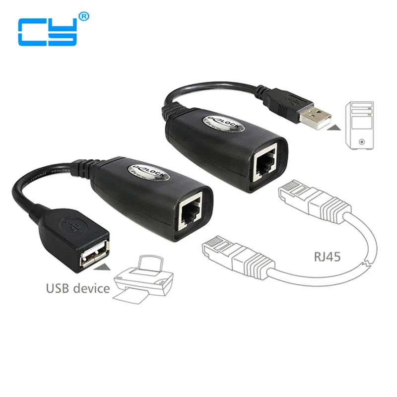 USB Keyboard Mouse Over RJ45 CAT5E CAT6 Cable Extension Extender Cable