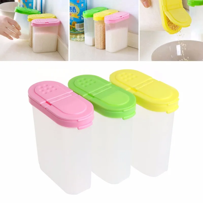 

PP Spice Double Jars Bottle Rack Shaker Plastic For Seasoning Condiment Sugar Salt Spice Jars Racks Kitchen Storage Organization