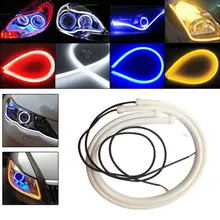 2pcs 45/60cm Ultrathin LED Strip Light Daytime Running Universial Flexible Soft Tube Guide CarDRL Side Signal LED tube strip