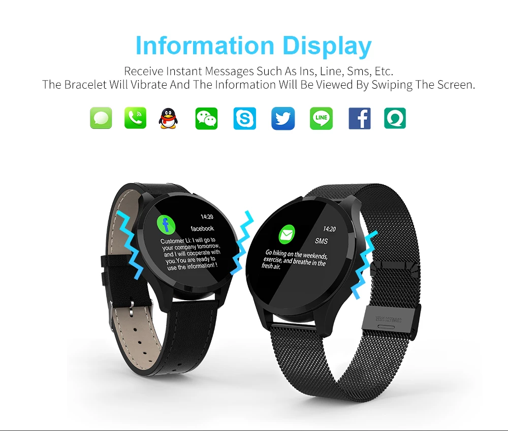 

2019 Steel/Leather strip Q9 Smart Watch Men Women Waterproof HR Sensor Blood Pressure Monitor Fashion Fitness Tracker Smartwatch