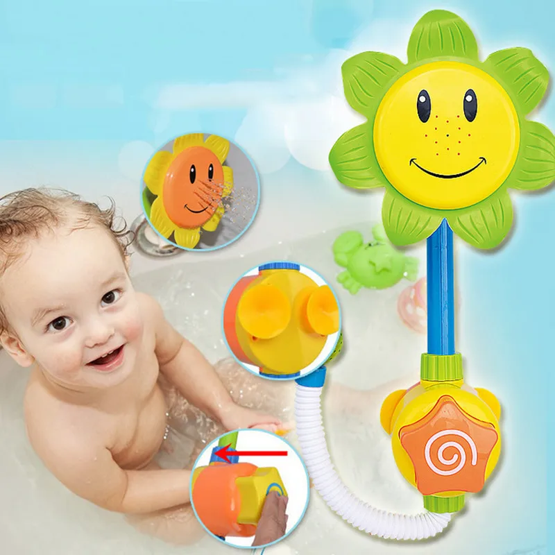 Детские забавные аксессуары для купания яркие цвета пластиковый смеситель для душа Подсолнух игрушки Новые горячие продажи розничная игрушек