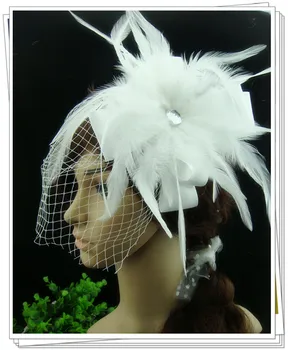 

Free shipping multiple color fascinatos white kentucky feather flowers nice bridal hair accessories veils wedding headwear FS75