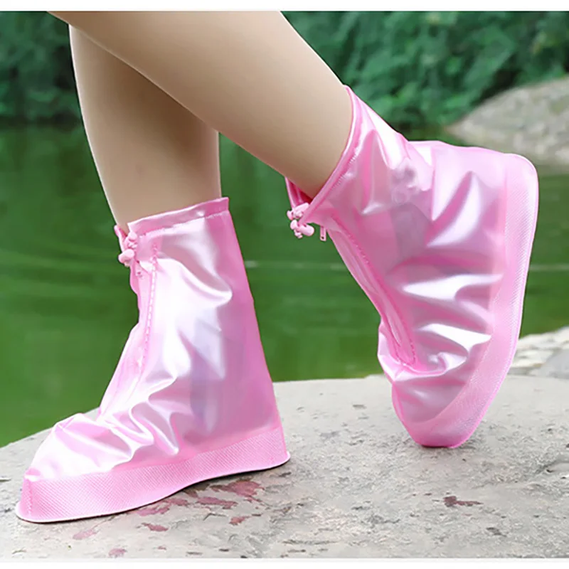 Only Jime/Водонепроницаемые ботинки с закрытой пяткой; туфли для многократного применения; нескользящая обувь для дождливой погоды с высоким берцем; водонепроницаемые ботинки - Цвет: Pink