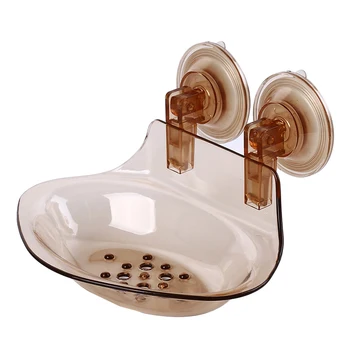 

New Soap Dish Soap Box Plastic Soap Holder No Drilling Simple Suction Cup Plastic Home Bathroom Accessories Soap Dish