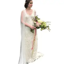 Женская накидка-Фата кружево, тюль, длинное Свадебные накидки Свадебные Обертывания короткий шлейф шаль-накидка для невесты