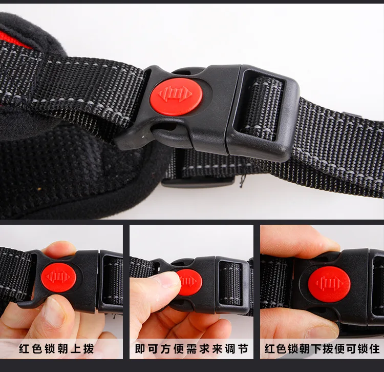 Pet Harness Collar for Large and Medium Dogs Harnesses Vest with Sponge Cushion Safety Buckle Traction Rope Pet Chest Strap (5)