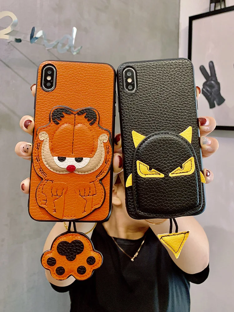 

3d Cat Phone Cover Case For Iphone X Xs Max Xr 10 8 7 6 6s Plus Cute Cartoon Animals Dog Female Luxury Pu Leather Coque Fundas
