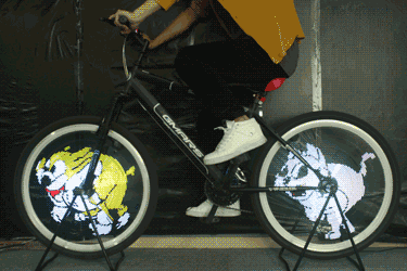 YQ8003 DIY Programmable Bicycle Spoke Bike Wheel LED Light Double Sided Screen Display Image for Night Cycling