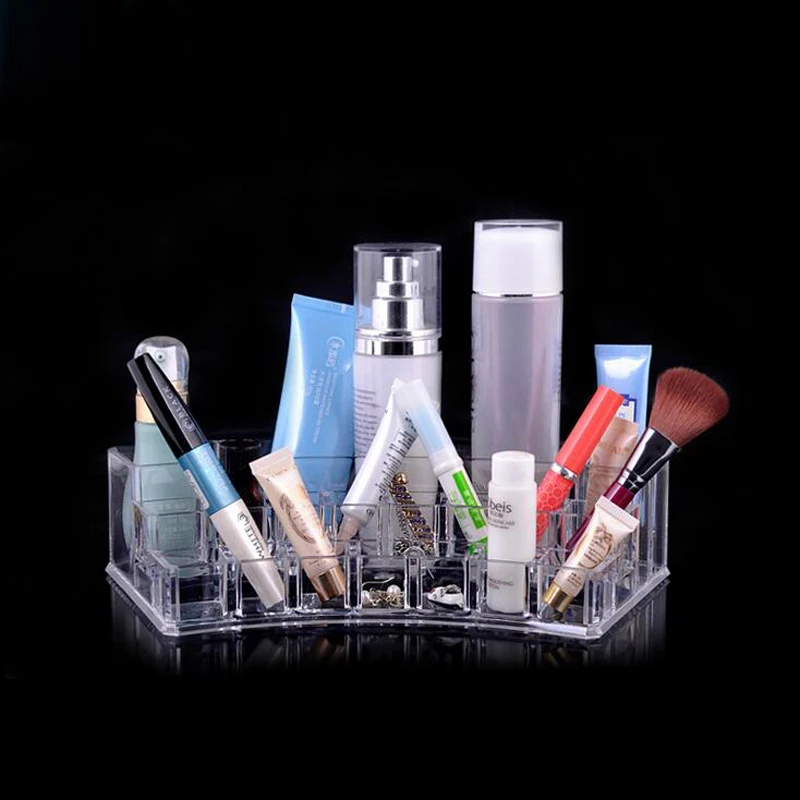 19 Grids Acrylic Make Up Organizer Cosmetic Display Rack Lipstick Holder Makeup Jewelry Brushes Cosmetic Storage Box