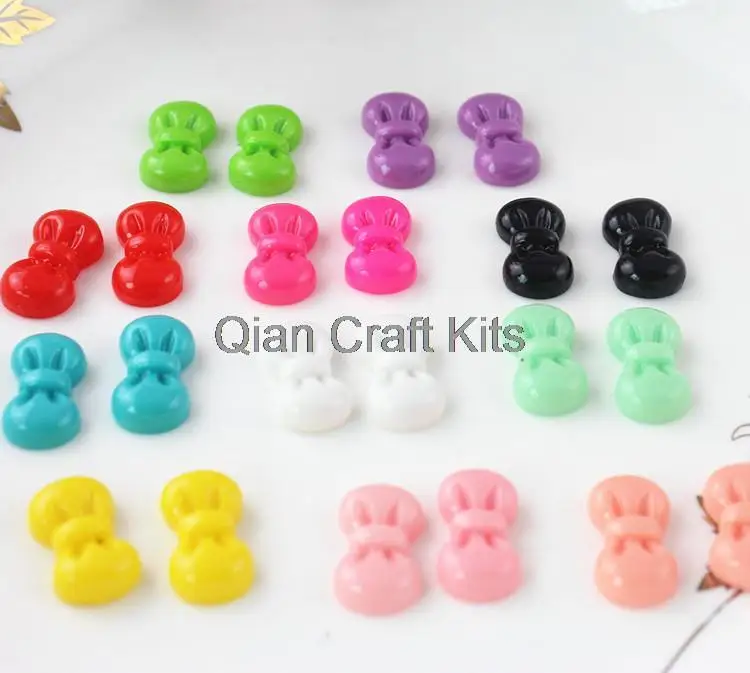 Set of 250pcs mixed colors little kawaii kitty bow resin