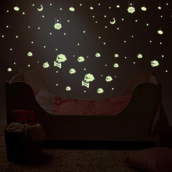 

Removable self-adhesive wall sticker luminous moon stars luminous sticker glowing star stickers for ceiling