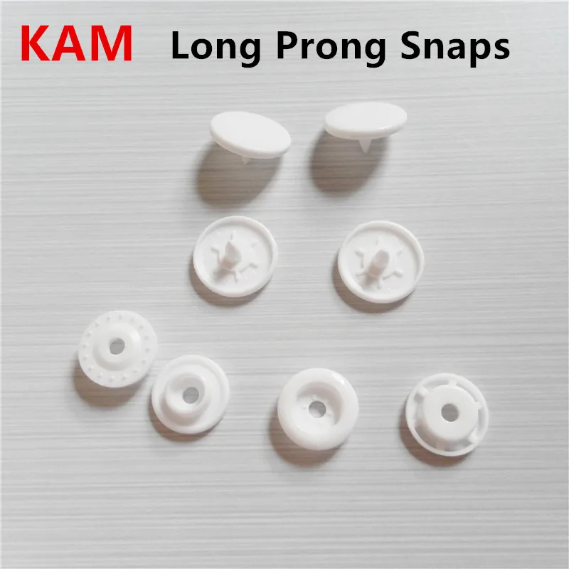 

Chenkai 1000 sets T5 Size 20 Kam Round Glossy Plastic Resin Long Prong Snaps Buttons fasteners Press Stud Baby Children Snaps