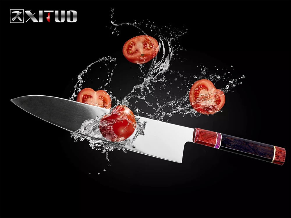 XITUO 9 дюймов японский кухонный нож vg10 высокоуглеродистой нержавеющей стали шеф-повара нож для нарезки рыбы хлеба филе для обрезки лосося Санто