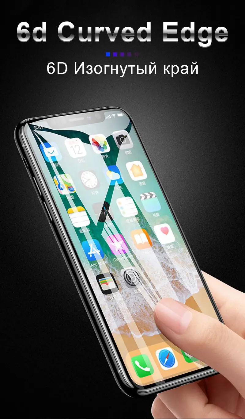 TOMKAS 6D Protective Glass on the For iPhone 7 Plus Glass Tempered 5D Screen Protector For iPhone 8 6 6S Plus iPhone 6 S Glass