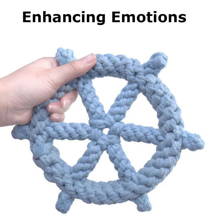 

Cotton Rope Dog Toys Ship Rudder Interactive Funny Dog Toys Rope Dental Mascotas Puppies Products Jouet Chien 70A0046