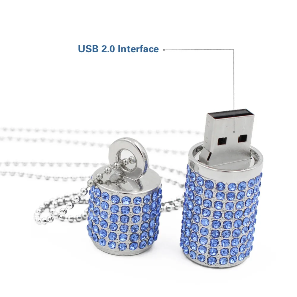 Usb флеш накопитель 4G 8G 16G Флешка 32G U disco USB 2 0 unidad irlandesa diamante de cristal memoria collar palo|USB