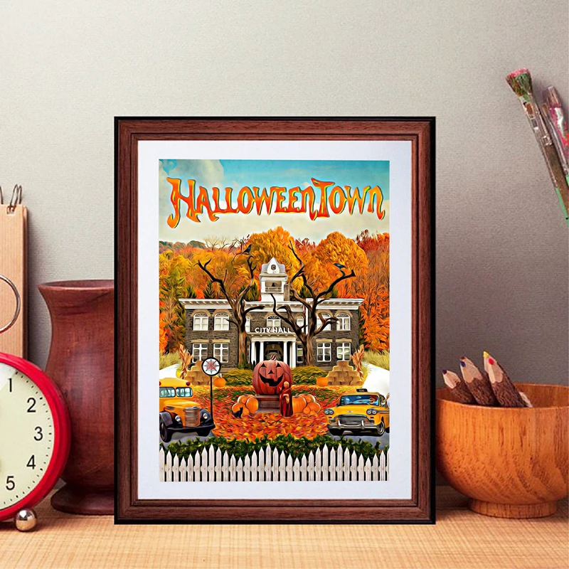 

HALLOWEENTOWN Classic Movie Posters and Prints Kids Room Wall Art Decorative Halloweentown Picture Canvas Painting Home Decor