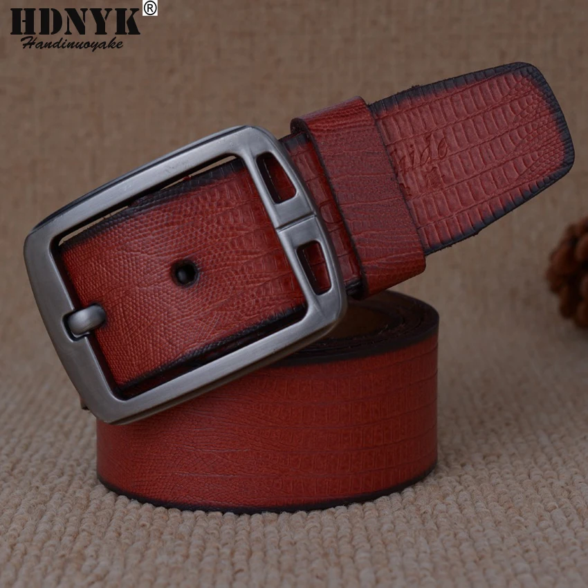 

2019 Hot Sell Fashion High Quality Men Belt Faux Leather Belts with Pin Buckle Belt for Men Cool Design Brand Male Belt