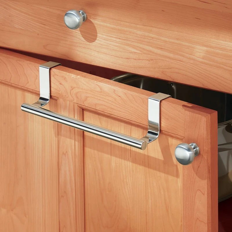 شماعة فوط فولاذية رف المطبخ تخزين الرف مجلس الوزراء الباب الخلفي شنقا حامل المنظم الحمام المطبخ الأدوات السنانير