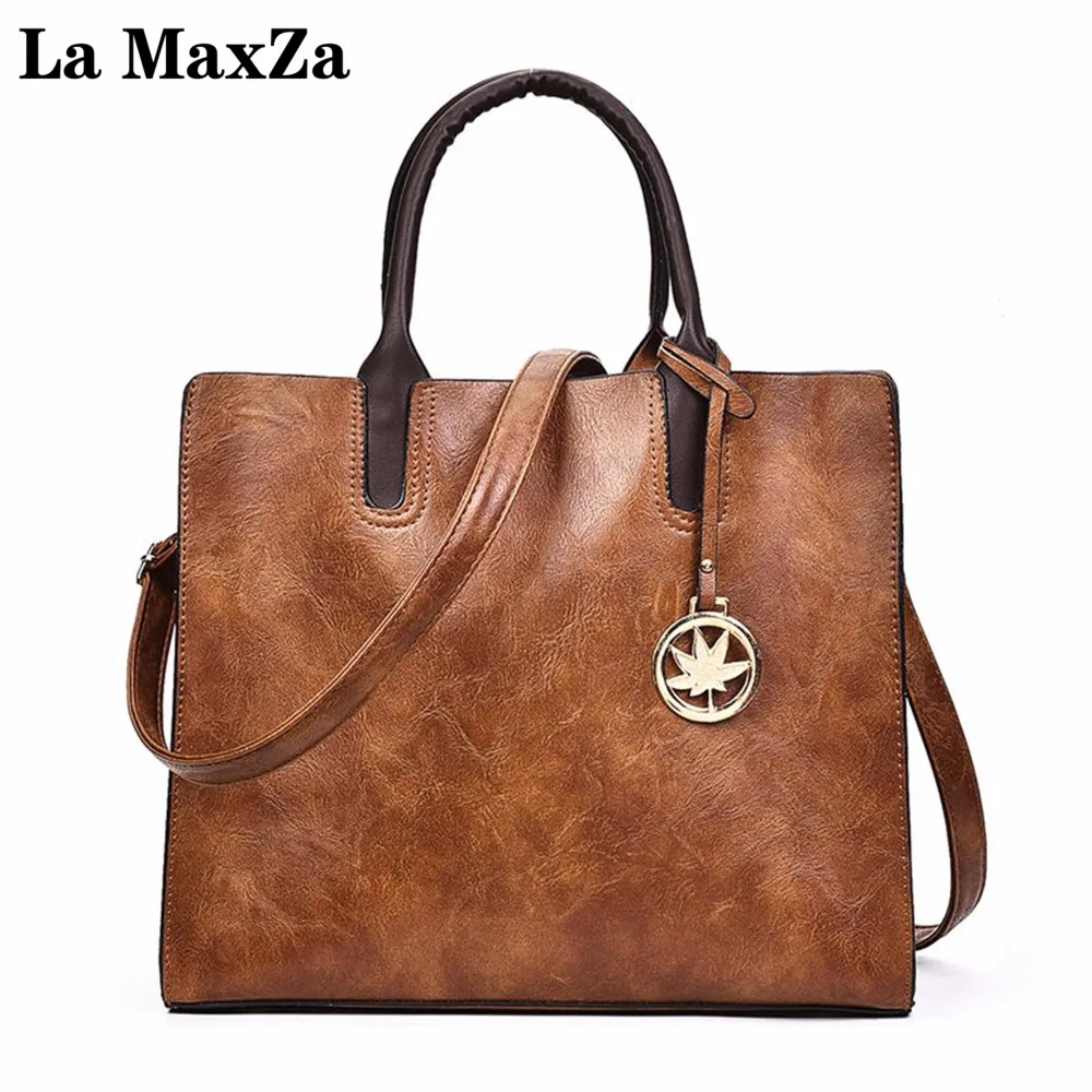

La MaxZa Fashion Ms Retro Oil Wax Leather Bag Portable Package Shoulder Bag Four-Color