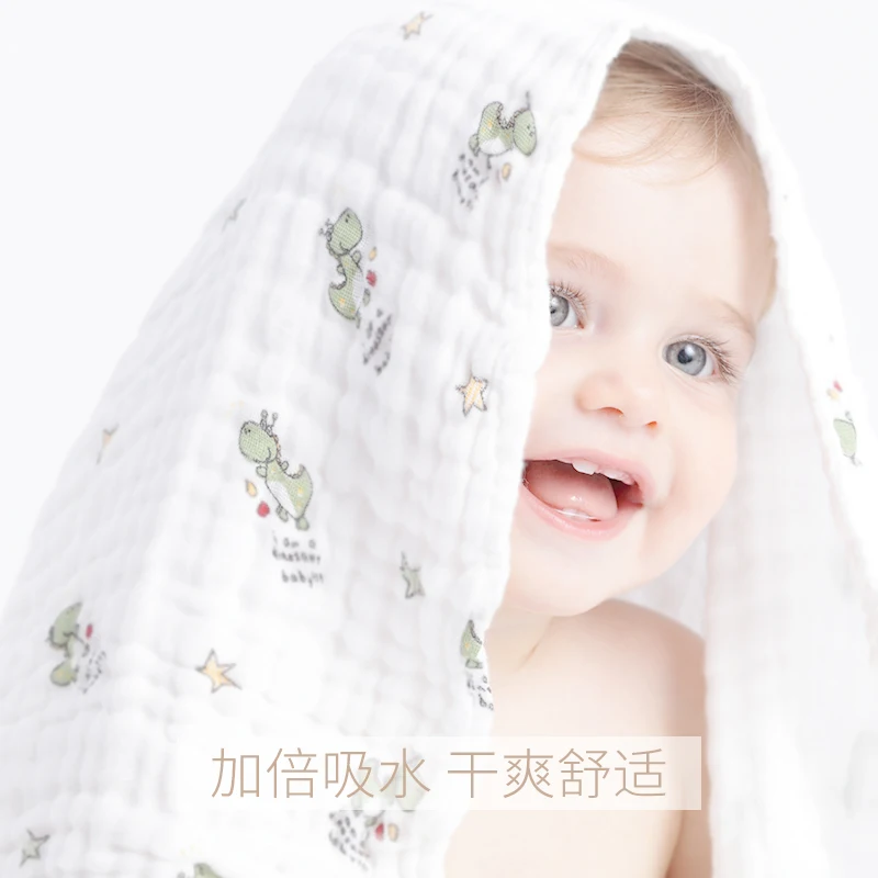 Осень новорожденных печатных Ванна Полотенца держать обертывания 6 слоя супер мягкий дышащий муслин детское одеяло пеленать новорожденного получения Одеяло