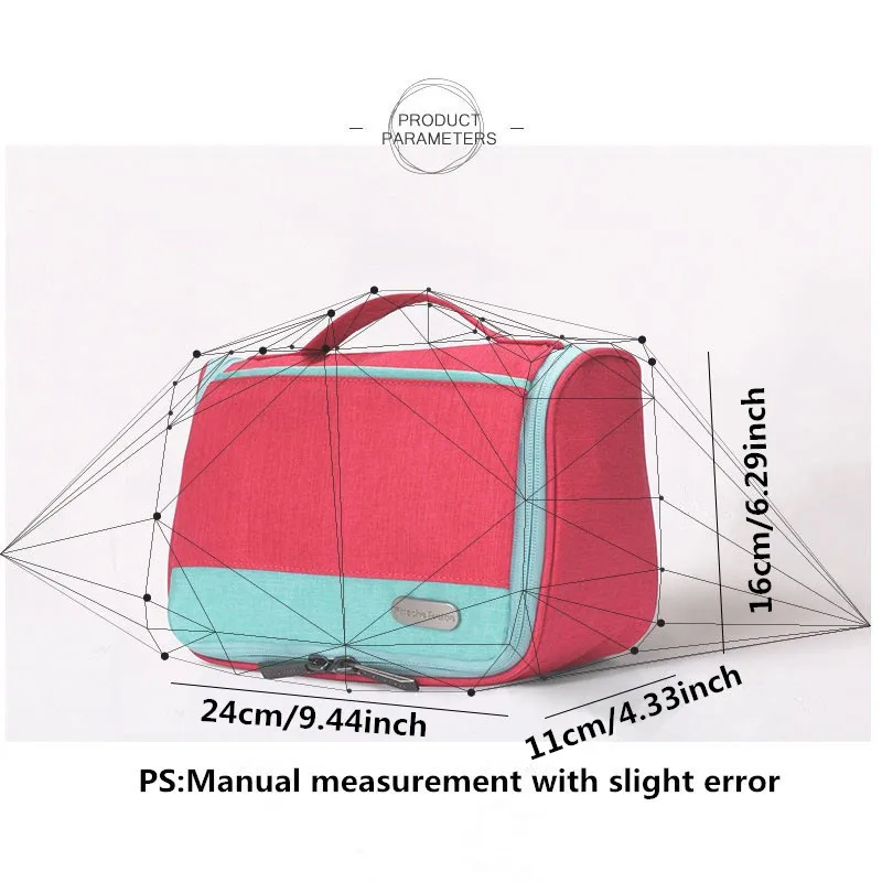 Портативная Большая вместительная сумка для мытья на молнии, многофункциональная коробка для хранения косметики, дорожная Водонепроницаемая косметичка