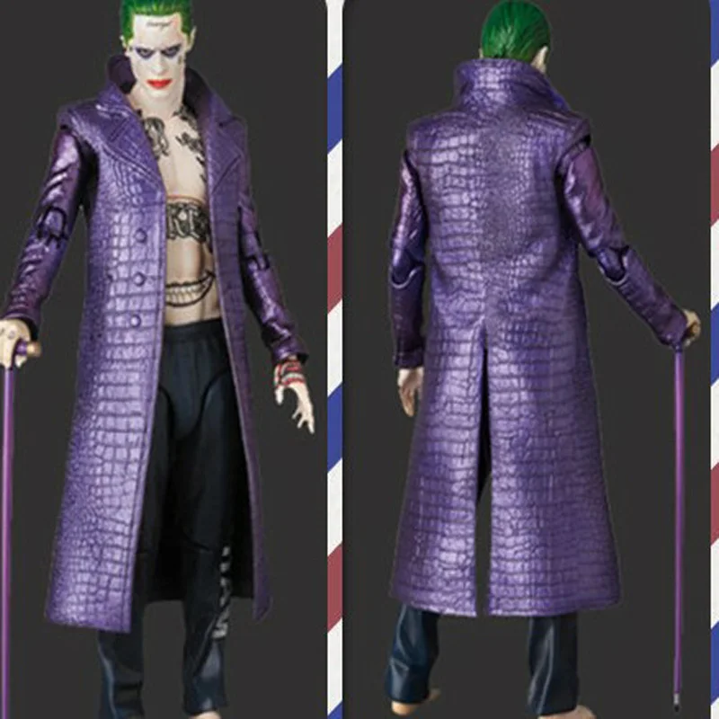 

Jared Leto Joker Costume Adult Men Suicide Squad Cosplay Halloween Costume Men Women Purple PU Coat Outfit Jacket Free Shipping