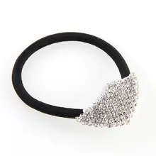 Акция! Посеребренная эластичная лента для волос в форме бриллианта, держатель для конского хвоста