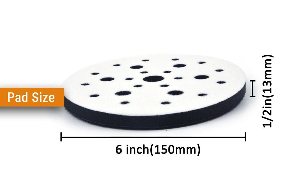 6 дюймов (150 мм) 25 отверстий мягкая губка без пыли интерфейс коврик для 6 "Резервное копирование шлифовальные колодки для