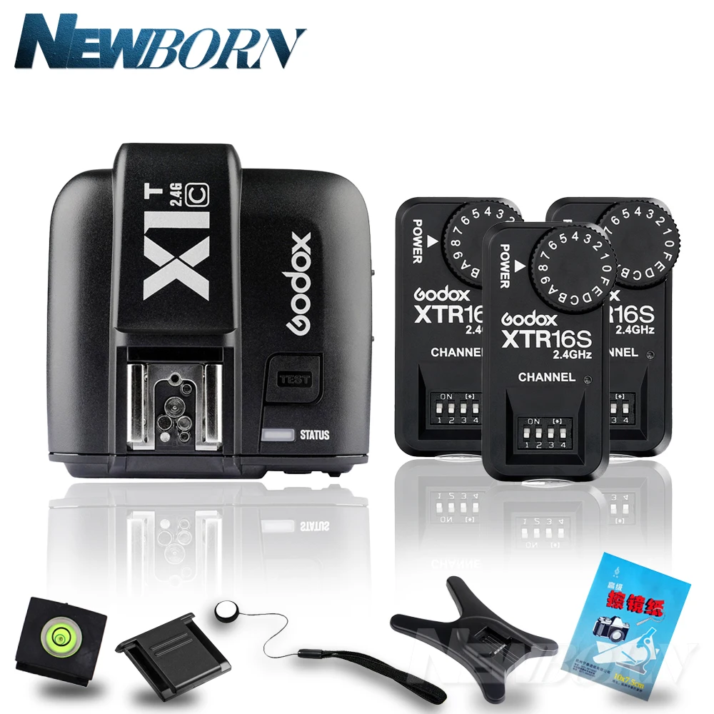 Godox X1T-C ttl 2,4G беспроводной триггер для Canon+ 3x XTR-16S приемник вспышки для godox V850/V860C/V850II/V860IIC/V860N/V860II-F