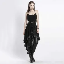 Черные цветочные кружева и ПВХ Асимметричные оборки викторианские псевдостаринные юбки в готическом стиле для женщин(матч корсет бурлеск костюмы