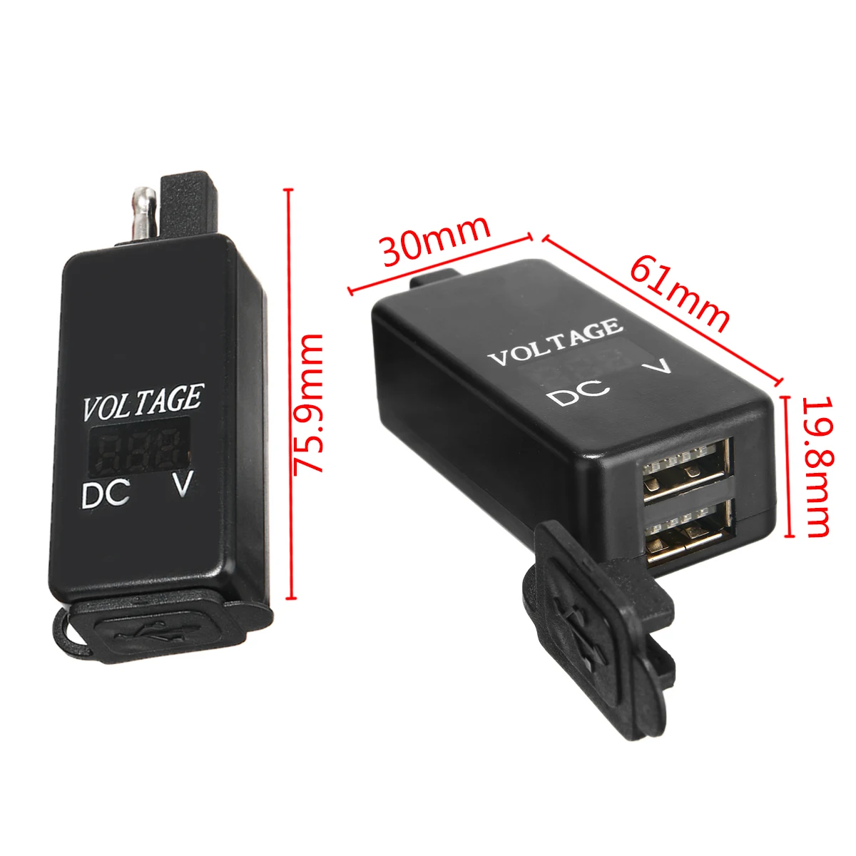Mayitr 1 шт. мотоцикл SAE двойной USB Кабель-адаптер зарядное устройство для телефона вольтметр с синей led-подсветкой 5 в 2.1A 2.1A